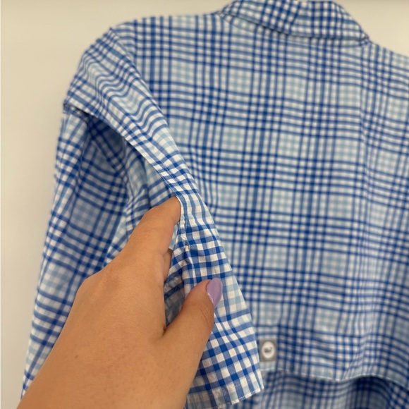 Vineyard vines men’s vented harbor shirt blue plaid long sleeve size L - Picture 11 of 15